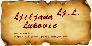 Ljiljana Lupović vizit kartica